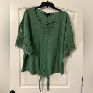 Size 22/24 Lane Bryant Top with Embroidery and Tie-Hem - new